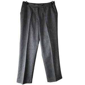 Investments Petites Women's Gray Tweed Straight Leg Pants Sz 12P Relaxed Office